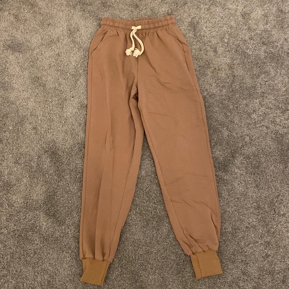 High Waisted Tan Norah Joggers